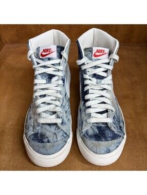 Nike Blazer Mid 77 Shoes Women 9.5 Blue Washed Denim Athletic Sneaker DV2182-900
